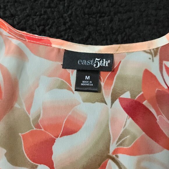 East 5th Womens Button Up Blouse Multicolor Size M Polyester Chiffon Collar - Picture 7 of 12